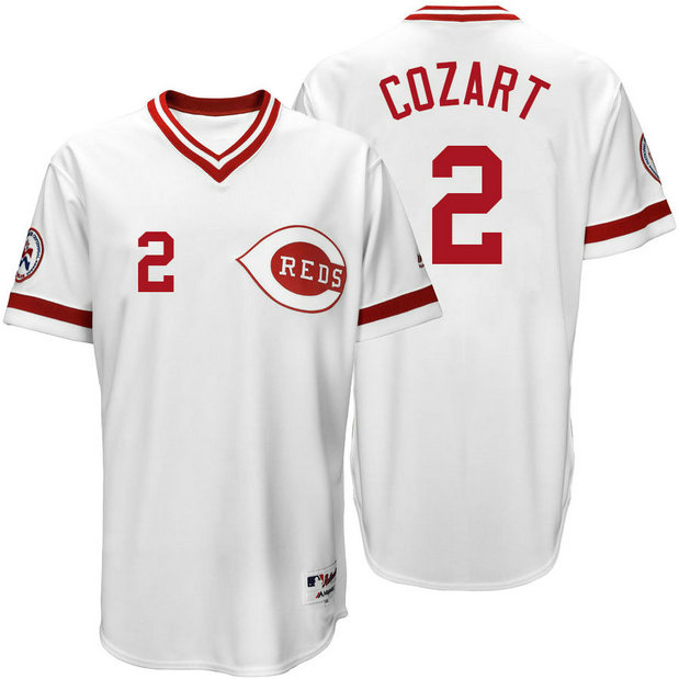 Cincinnati Reds Zack Cozart #2 White Authentic Turn Back the Clock Jersey Cincinnati Reds Zack Cozart #2 White Authentic Turn Back the Clock Jersey