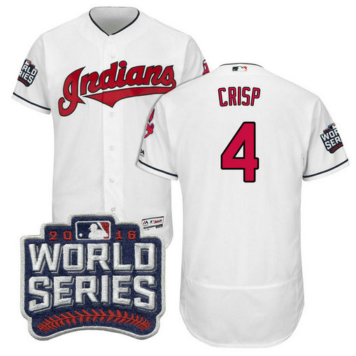 Cleveland Indians Coco Crisp #4 White 2016 World Series Bound Flex Base Jersey Cleveland Indians Coco Crisp #4 White 2016 World Series Bound Flex Base Jersey