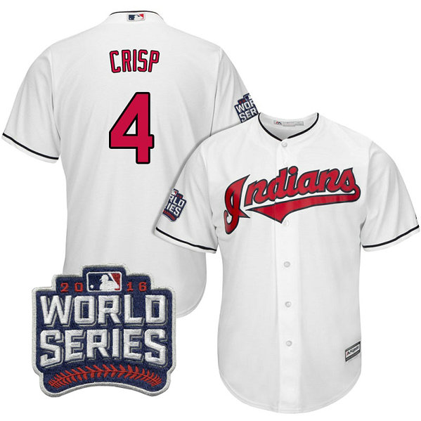 Cleveland Indians Coco Crisp #4 White 2016 World Series Bound Cool Base Jersey Cleveland Indians Coco Crisp #4 White 2016 World Series Bound Cool Base Jersey
