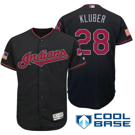 Cleveland Indians #28 Corey Kluber Navy Stars & Stripes 2016 Independence Day Cool Base Jersey Cleveland Indians #28 Corey Kluber Navy Stars & Stripes 2016 Independence Day Cool Base Jersey
