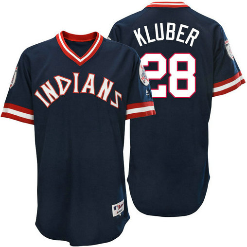 Cleveland Indians Corey Kluber #28 Navy Authentic Turn Back the Clock Jersey Cleveland Indians Corey Kluber #28 Navy Authentic Turn Back the Clock Jersey