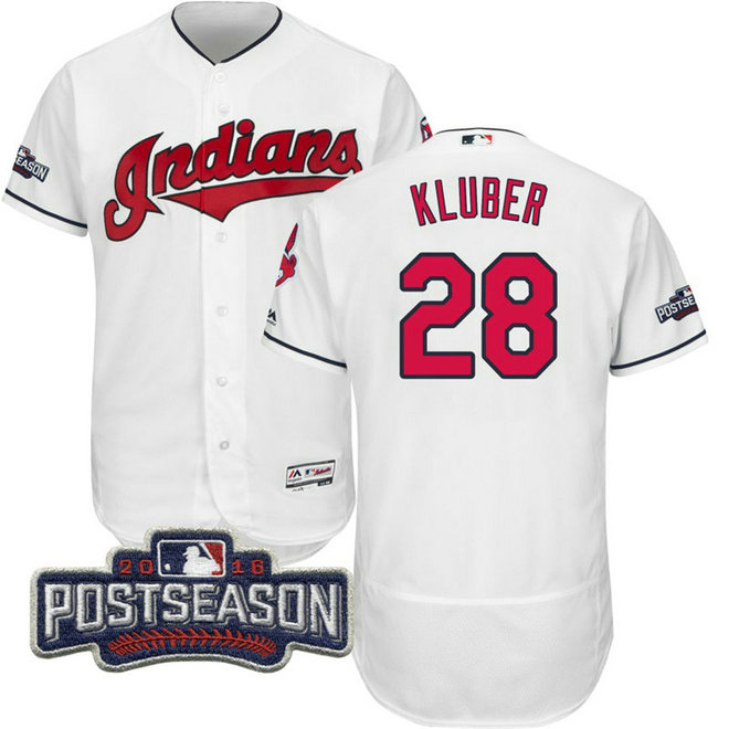 Cleveland Indians Corey Kluber #28 AL Central Champions White 2016 Postseason Patch Flex Base Jersey Cleveland Indians Corey Kluber #28 AL Central Champions White 2016 Postseason Patch Flex Base Jersey