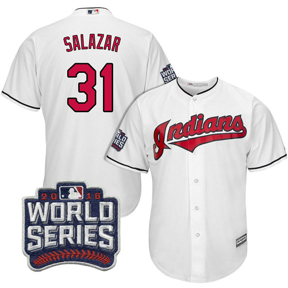 Cleveland Indians Danny Salazar #31 White 2016 World Series Bound Cool Base Jersey Cleveland Indians Danny Salazar #31 White 2016 World Series Bound Cool Base Jersey