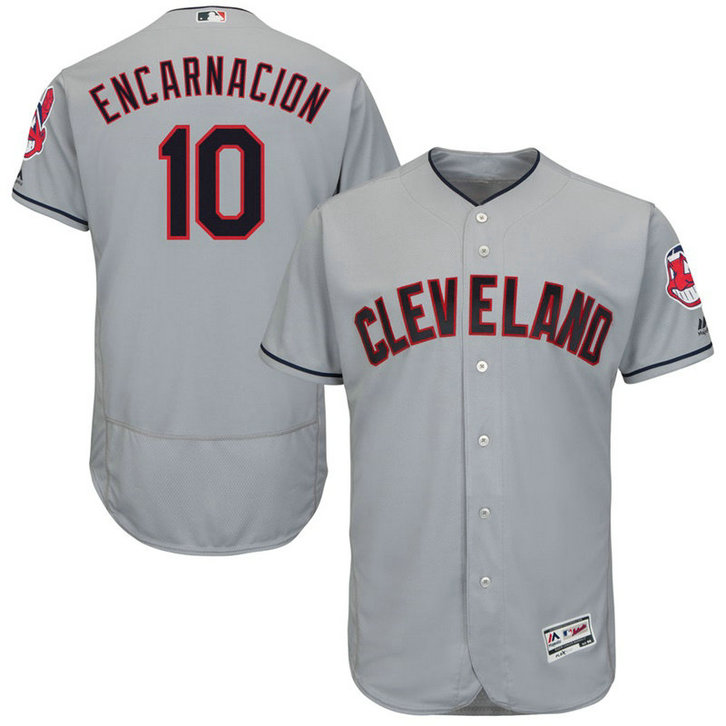 Cleveland Indians Edwin Encarnacion #10 Grey Authentic Collection Flex Base Jersey