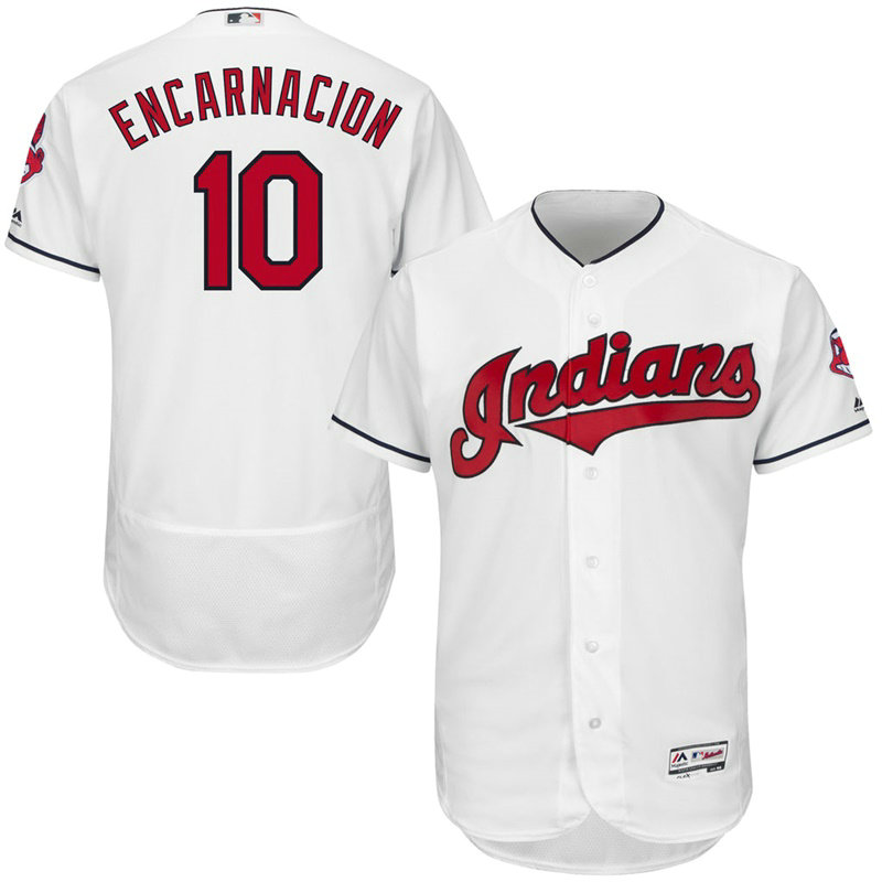 Cleveland Indians Edwin Encarnacion #10 White Authentic Collection Flex Base Jersey