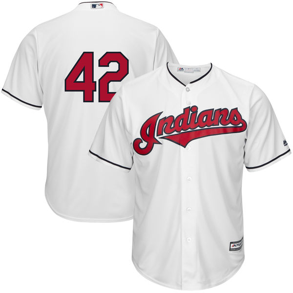 Cleveland Indians Jackie Robinson #42 White Cool Base Jersey Cleveland Indians Jackie Robinson #42 White Cool Base Jersey