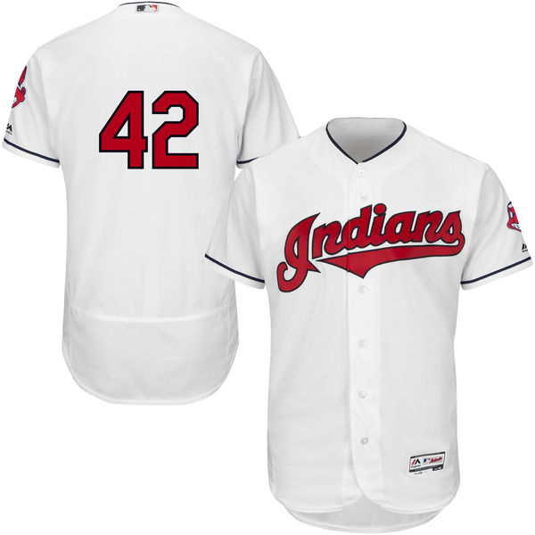 Cleveland Indians Jackie Robinson #42 White Authentic Collection Flexbase Jersey Cleveland Indians Jackie Robinson #42 White Authentic Collection Flexbase Jersey