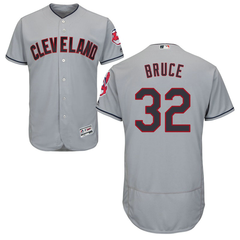 Cleveland Indians Jay Bruce #32 Grey Road Flex Base Jersey