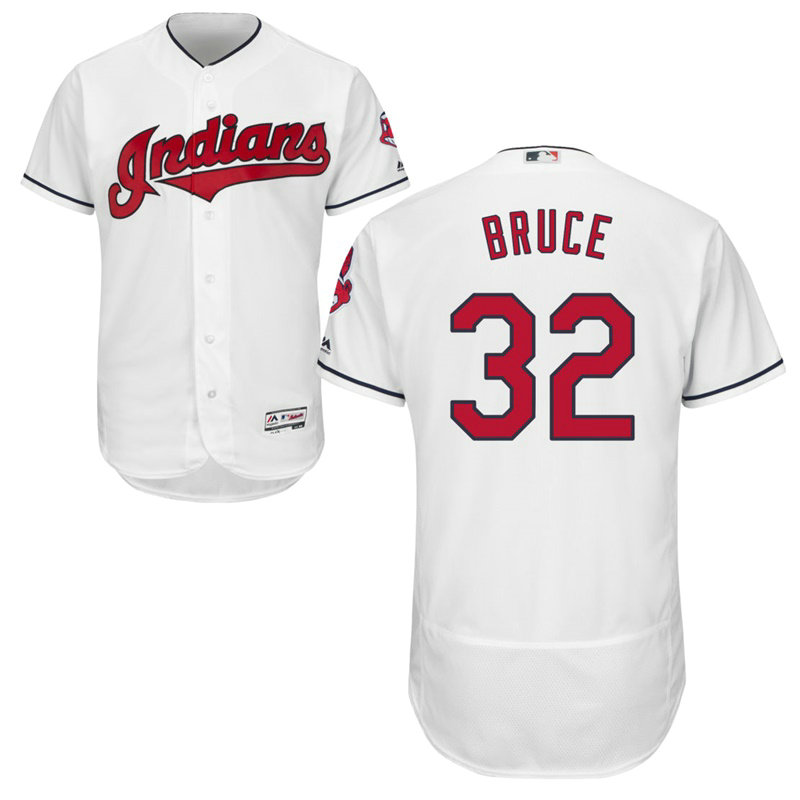 Cleveland Indians Jay Bruce #32 White Home Flex Base Jersey