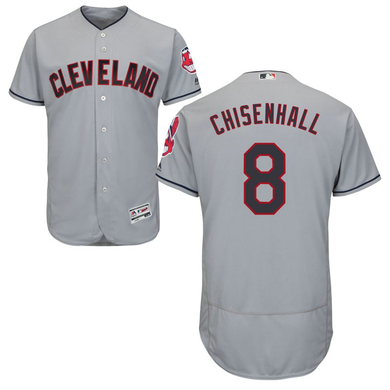 Cleveland Indians Lonnie Chisenhall #8 Road Grey Authentic Collection Flex Base Jersey