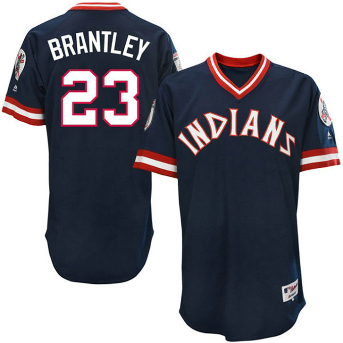 Cleveland Indians Michael Brantley #23 Navy Authentic Turn Back the Clock Jersey