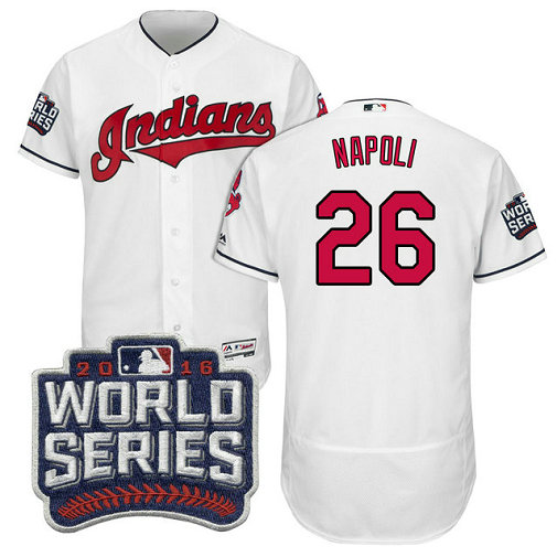Cleveland Indians Mike Napoli #26 White 2016 World Series Bound Flex Base Jersey