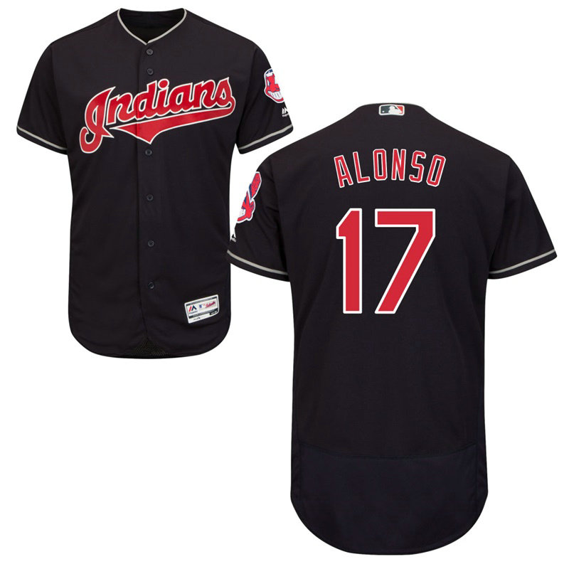 Cleveland Indians Yonder Alonso #17 Navy Authentic Collection Alternate Flex Base Player Jersey