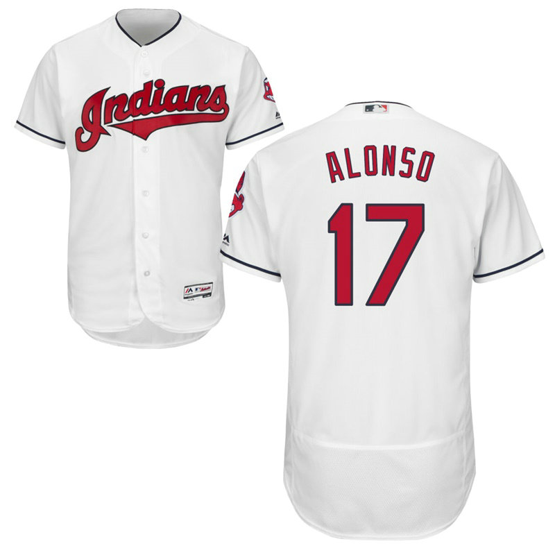 Cleveland Indians Yonder Alonso #17 White Authentic Collection Home Flex Base Player Jersey