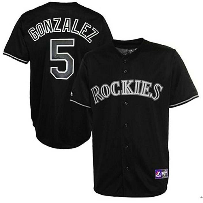 Colorado Rockies #5 Carlos Gonzalez Black Fashion Jersey Colorado Rockies #5 Carlos Gonzalez Black Fashion Jersey