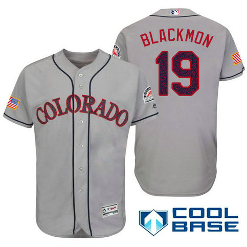 Colorado Rockies #19 Charlie Blackmon Grey Stars & Stripes 2016 Independence Day Cool Base Jersey Colorado Rockies #19 Charlie Blackmon Grey Stars & Stripes 2016 Independence Day Cool Base Jersey