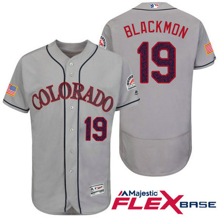 Colorado Rockies #19 Charlie Blackmon Grey Stars & Stripes 2016 Independence Day Flex Base Jersey Colorado Rockies #19 Charlie Blackmon Grey Stars & Stripes 2016 Independence Day Flex Base Jersey