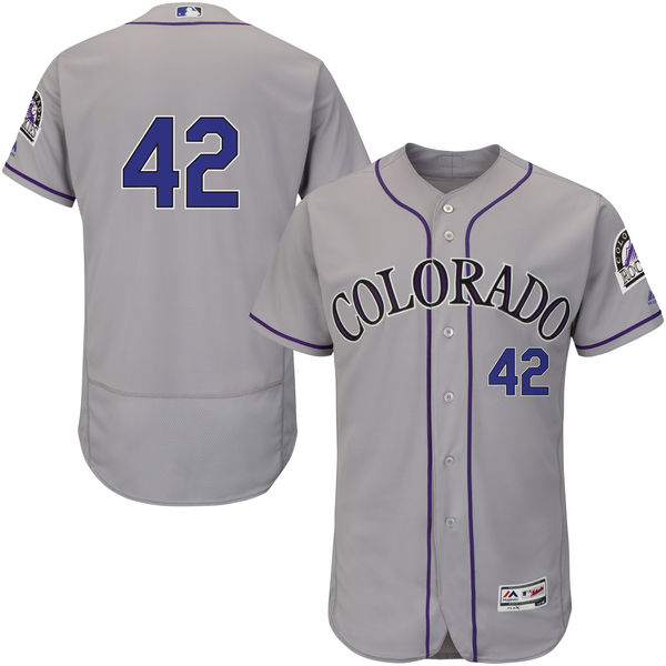 Colorado Rockies Jackie Robinson #42 Grey Authentic Collection Flexbase Jersey Colorado Rockies Jackie Robinson #42 Grey Authentic Collection Flexbase Jersey
