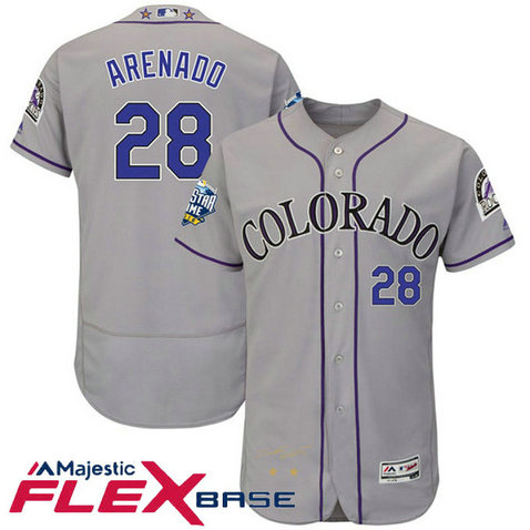Colorado Rockies Nolan Arenado #28 Grey 2016 All-Star Game Signature Flex Base Jersey Colorado Rockies Nolan Arenado #28 Grey 2016 All-Star Game Signature Flex Base Jersey