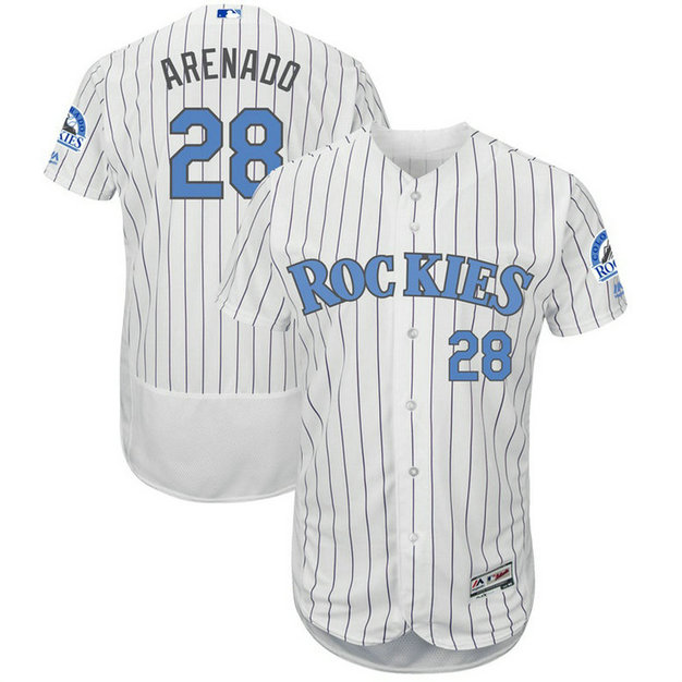 Nolan Arenado #28 Colorado Rockies 2017 Father's Day White Flex Base Jersey Nolan Arenado #28 Colorado Rockies 2017 Father's Day White Flex Base Jersey