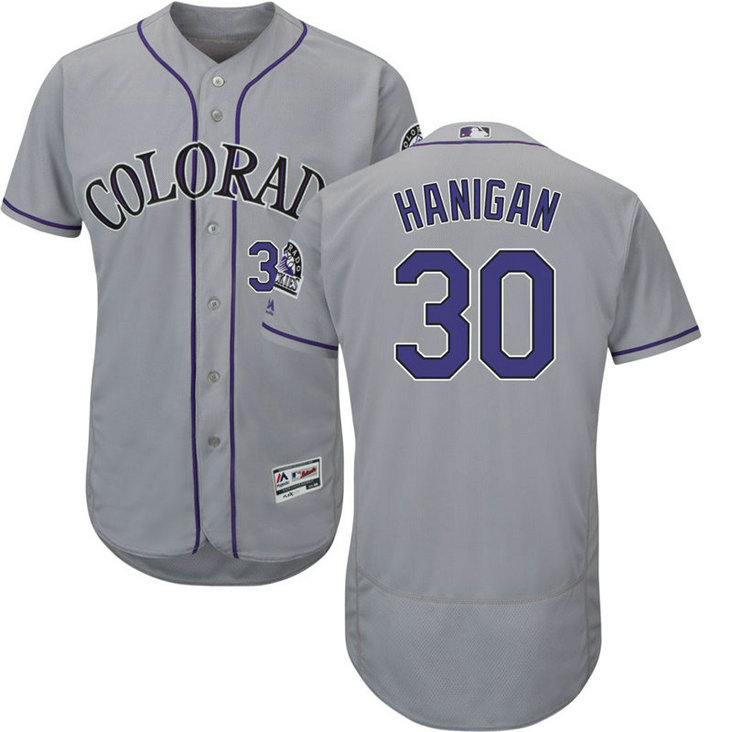 Colorado Rockies Ryan Hanigan #30 Grey Commemorative Patch Alternate Flex Base Jersey Colorado Rockies Ryan Hanigan #30 Grey Commemorative Patch Alternate Flex Base Jersey