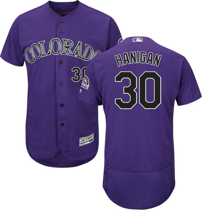 Colorado Rockies Ryan Hanigan #30 Purple Commemorative Patch Alternate Flex Base Jersey