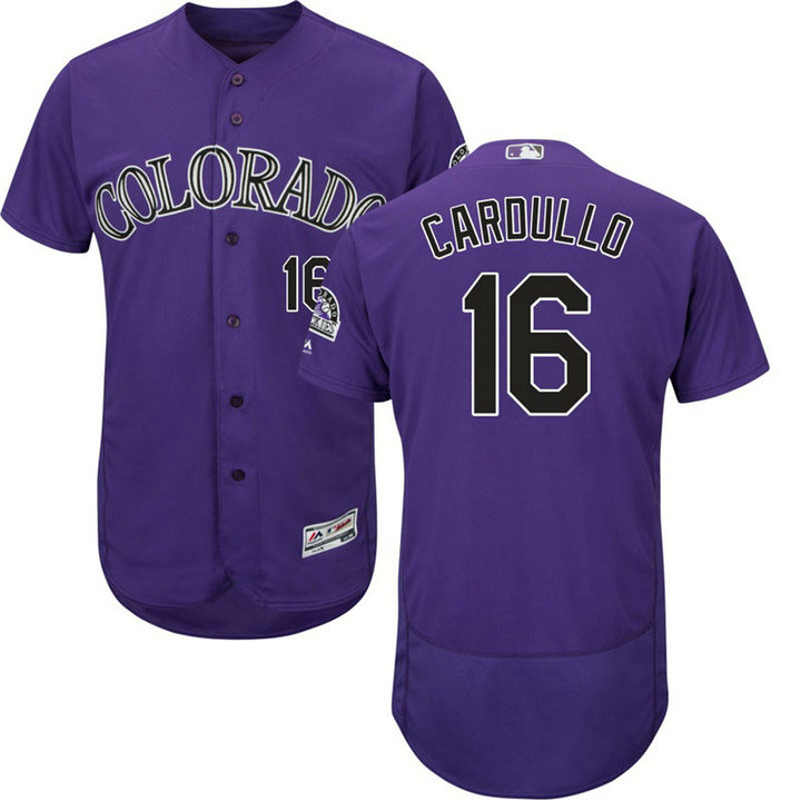 Colorado Rockies Stephen Cardullo #16 Purple Alternate Commemorative Patch Flex Base Jersey Colorado Rockies Stephen Cardullo #16 Purple Alternate Commemorative Patch Flex Base Jersey