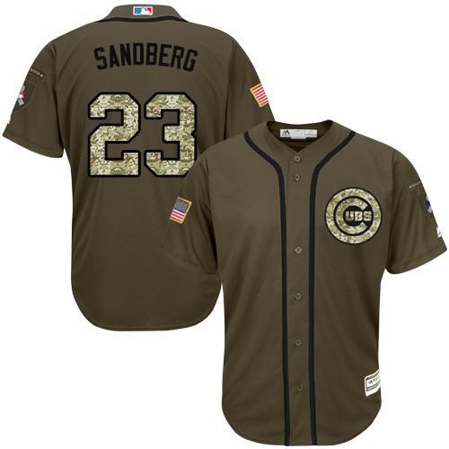 Chicago Cubs #23 Ryne Sandberg Olive Camo Jersey Chicago Cubs #23 Ryne Sandberg Olive Camo Jersey