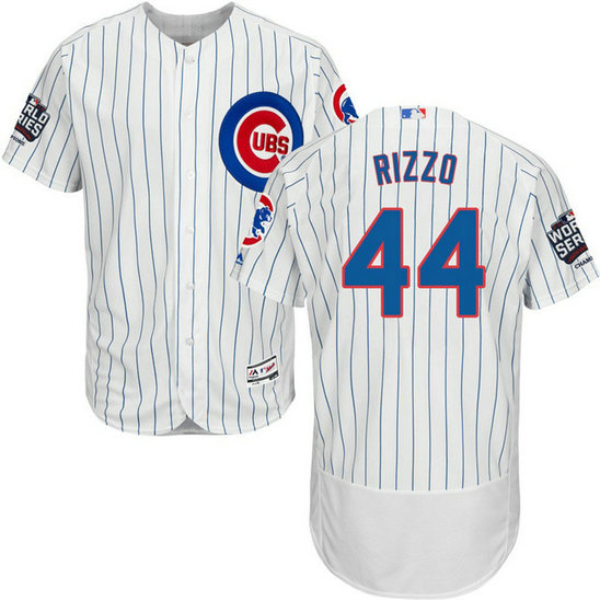 Chicago Cubs Anthony Rizzo #44 White Home 2016 World Series Champions Patch Flex Base Player Jersey Chicago Cubs Anthony Rizzo #44 White Home 2016 World Series Champions Patch Flex Base Player Jersey