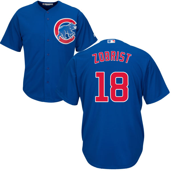 Chicago Cubs #18 Ben Zobrist Royal Cool Base Authentic Player Jersey