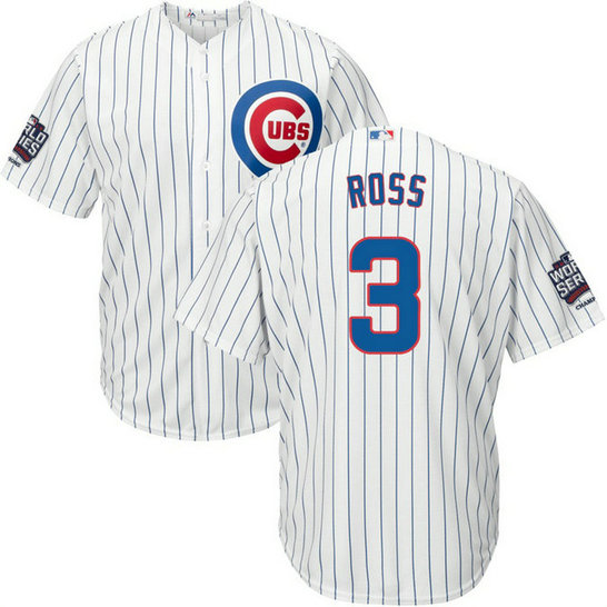 Chicago Cubs David Ross #3 White Home 2016 World Series Champions Patch Cool Base Jersey Chicago Cubs David Ross #3 White Home 2016 World Series Champions Patch Cool Base Jersey