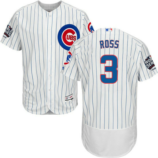 Chicago Cubs David Ross #3 White Home 2016 World Series Champions Patch Flex Base Player Jersey Chicago Cubs David Ross #3 White Home 2016 World Series Champions Patch Flex Base Player Jersey