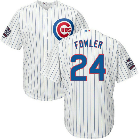 Chicago Cubs Dexter Fowler #24 White Home 2016 World Series Champions Patch Cool Base Jersey Chicago Cubs Dexter Fowler #24 White Home 2016 World Series Champions Patch Cool Base Jersey