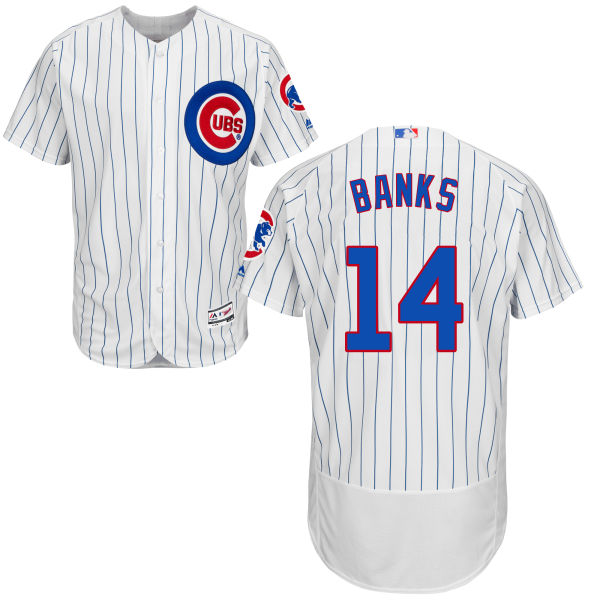 Ernie Banks #14 Chicago Cubs Home White Authentic Collection Flexbase Player Jersey Ernie Banks #14 Chicago Cubs Home White Authentic Collection Flexbase Player Jersey