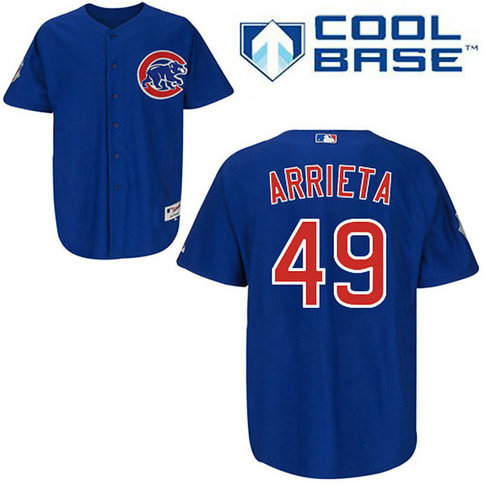 Chicago Cubs #49 Jake Arrieta Blue Jersey Chicago Cubs #49 Jake Arrieta Blue Jersey