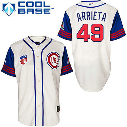 Chicago Cubs #49 Jake Arrieta 1942 Turn Back Cool Base Jersey Chicago Cubs #49 Jake Arrieta 1942 Turn Back Cool Base Jersey