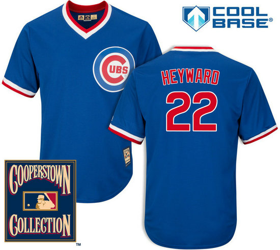 Jason Heyward #22 Chicago Cubs 1969 Cooperstown Royal Cool Base Jersey
