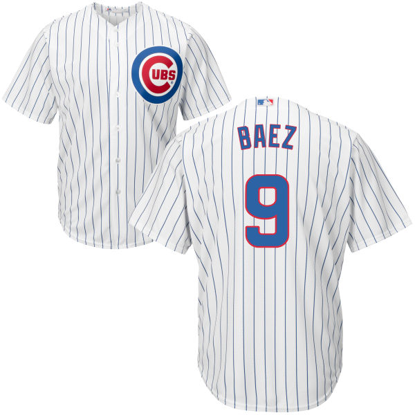 Javier Baez #9 Chicago Cubs White Cool Base Jersey Javier Baez #9 Chicago Cubs White Cool Base Jersey