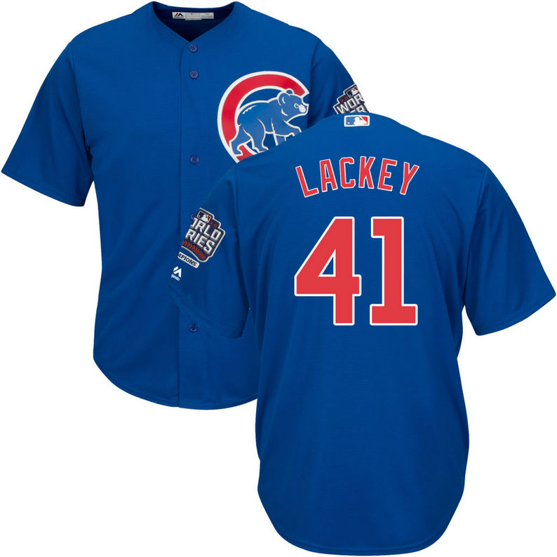 Chicago Cubs John Lackey #41 Royal Alternate 2016 World Series Champions Patch Cool Base Jersey Chicago Cubs John Lackey #41 Royal Alternate 2016 World Series Champions Patch Cool Base Jersey
