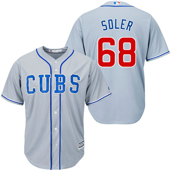 Chicago Cubs #68 Jorge Soler Grey Away Cool Base Jersey Chicago Cubs #68 Jorge Soler Grey Away Cool Base Jersey