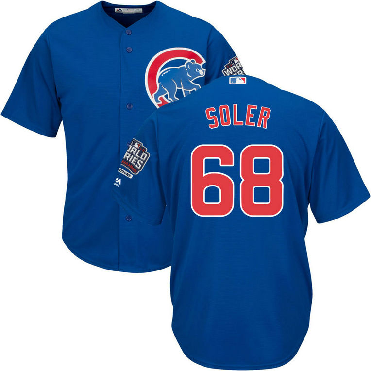 Chicago Cubs Jorge Soler #68 Royal Alternate 2016 World Series Champions Patch Cool Base Jersey