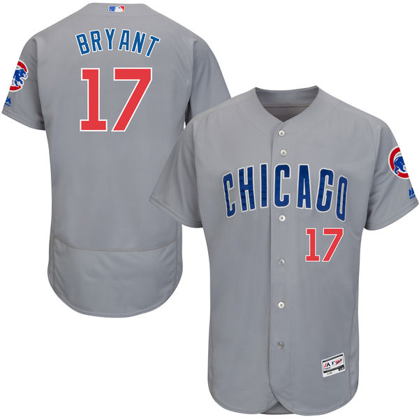 Chicago Cubs #17 Kris Bryant Grey Flexbase Authentic Collection Jersey