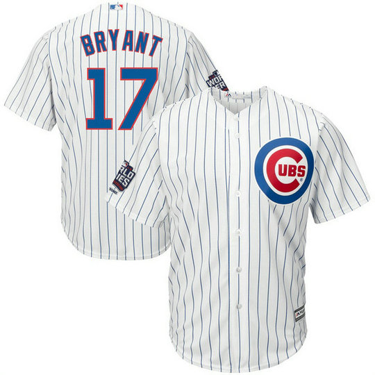 Chicago Cubs Kris Bryant #17 White Home 2016 World Series Champions Patch Cool Base Jersey Chicago Cubs Kris Bryant #17 White Home 2016 World Series Champions Patch Cool Base Jersey