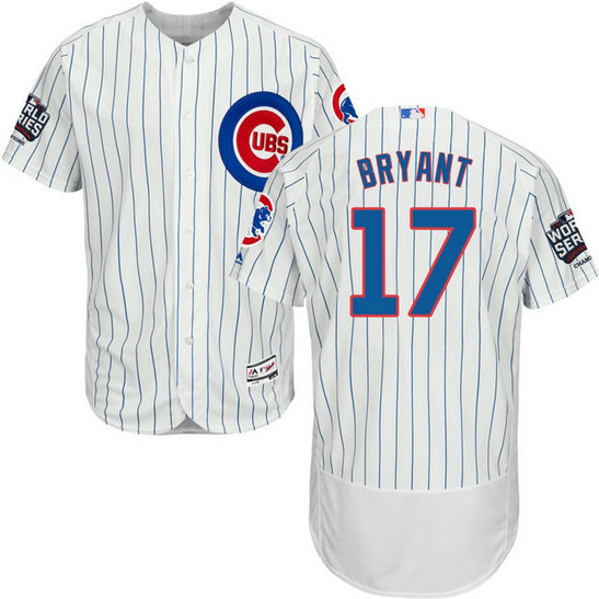 Chicago Cubs Kris Bryant #17 White Home 2016 World Series Champions Patch Flex Base Player Jersey Chicago Cubs Kris Bryant #17 White Home 2016 World Series Champions Patch Flex Base Player Jersey