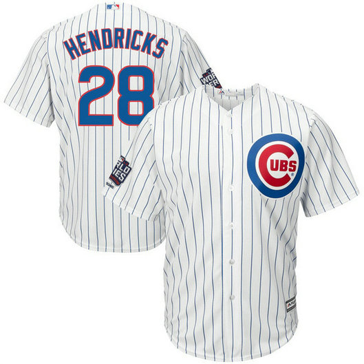Chicago Cubs Kyle Hendricks #28 White Home 2016 World Series Champions Patch Cool Base Jersey