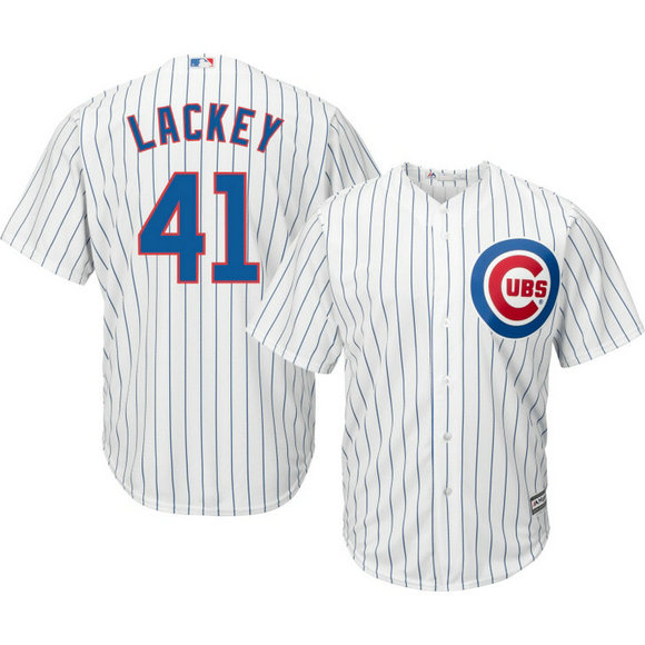 Chicago Cubs #41 John Lackey White Cool Base Authentic Player Jersey
