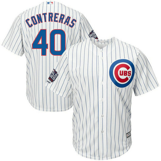 Chicago Cubs Willson Contreras #40 White Home 2016 World Series Champions Patch Cool Base Jersey Chicago Cubs Willson Contreras #40 White Home 2016 World Series Champions Patch Cool Base Jersey