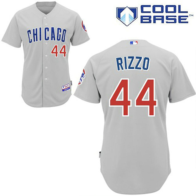 Chicago Cubs #44 Anthony Rizzo Authentic Grey Away Cool Base Jersey