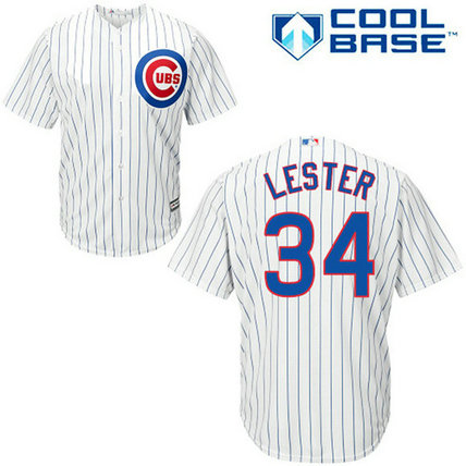 Chicago Cubs #34 Jon Lester Authentic White Home Cool Base Jersey