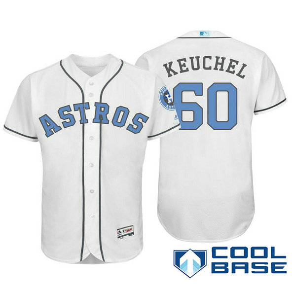 Houston Astros #60 Dallas Keuchel White Fashion 2016 Father's Day Cool Base Jersey